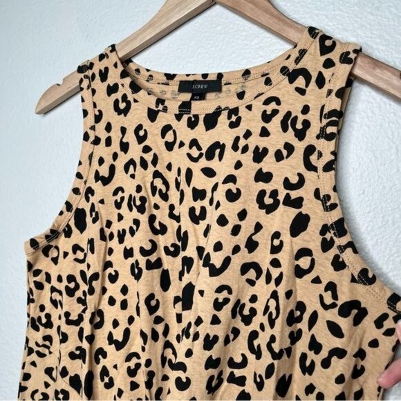J. Crew orange leopard print twist front sleeveless cotton cropped shirt size xs - Picture 5 of 11